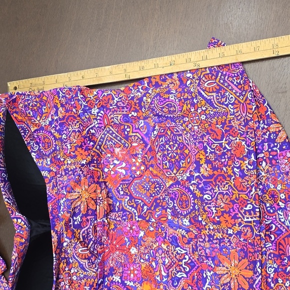 LAUREN Ralph Lauren Women's 22 Purple Pink Orange Paisley Tankini Top Swimsuit - Picture 3 of 4